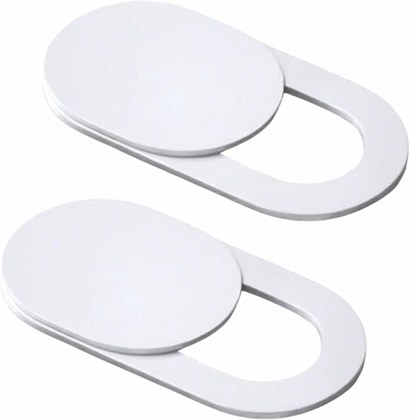 BXVX Webcam Cover Slide, [2 Pack] Ultra-Thin White Laptop Camera Cover Compatible with MacBook, Laptop, PC, iMac, iPad, iPhone, and More – Privacy Protector with 0.022in Thin Design (White) - Image 1